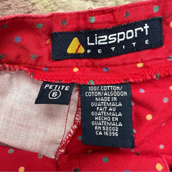 SOLD Liz sport vintage red shorts polka dots 25” waist hi rise wide leg - Picture 5 of 7
